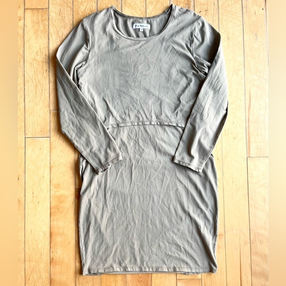 Rose Maternité Dresses & Skirts - Rose Maternité Maternity Tan Long Sleeve Dress Size Medium